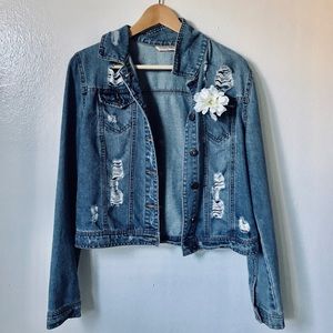 Distressed Highway Jeans Denim Jacket